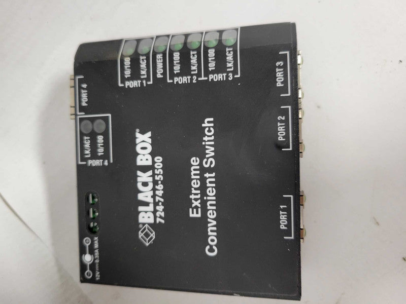 Black Box LBH101A-P-24 Industrial 10Base-T/100Base-TX PoE Ethernet Switch 4-P Q!