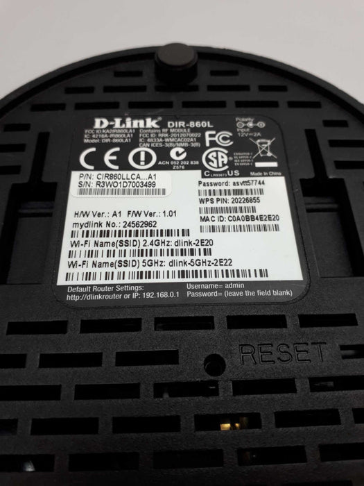 D-LINK - DIR-860L - AC1200 Gigabit Wireless Dual Band WiFi Router - A1 HW &