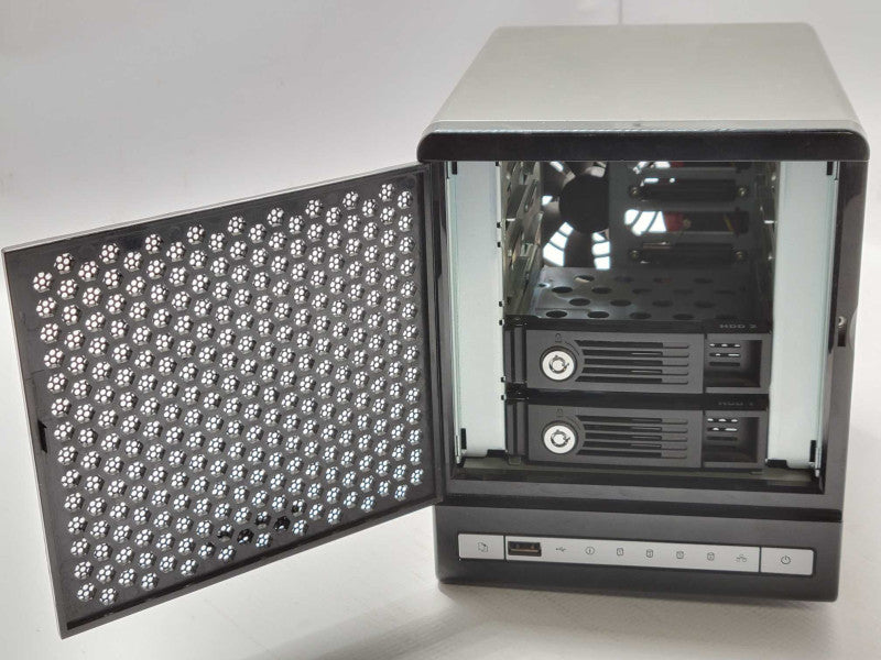 QNAP TS-409 Pro Network Attached Storage w/ 2x HDD Caddies, READ _