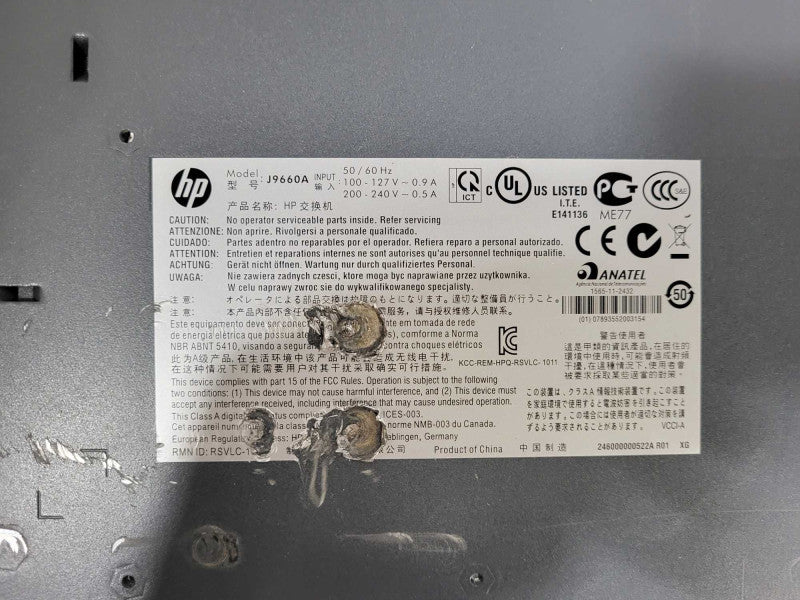 HP J9660A V1810-48G 48 Port Gigabit Network Switch with Rack Mount Ears  $