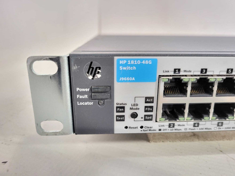 HP J9660A V1810-48G 48 Port Gigabit Network Switch with Rack Mount Ears  $