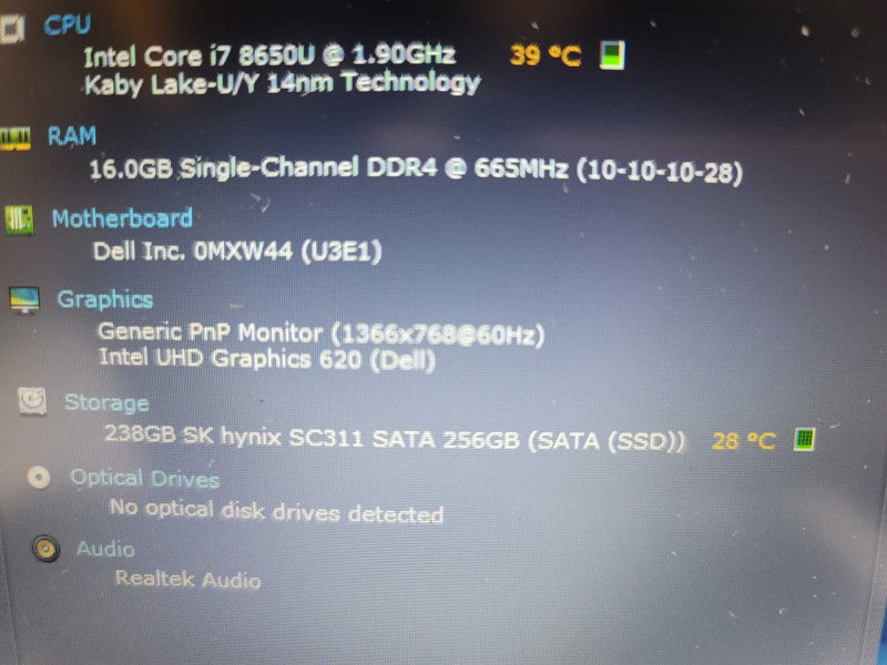 Dell Latitude 7290 i7-8650U @ 1.90GHz, 16GB DDR4, 256GB m.2 Î²