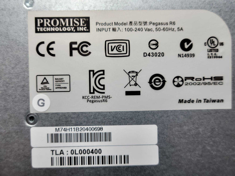 Promise Technology Pegasus R6 (2x 6TB HDD) Thunderbolt RAID, READ _