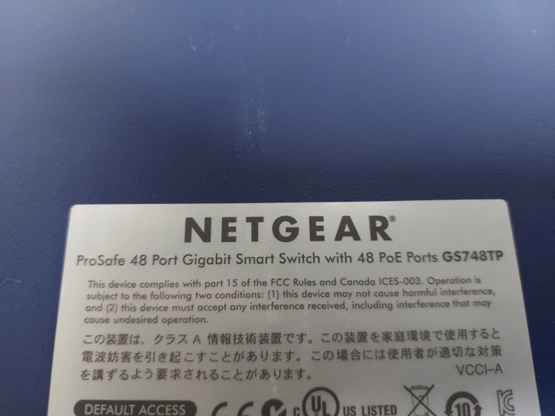 Netgear ProSafe 48x port gigabit Smart Switch PoE GS748TP - READ Q#