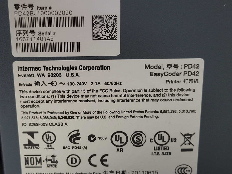 Intermec EasyCoder Model: PD42 Thermal Label Printer, Printer _