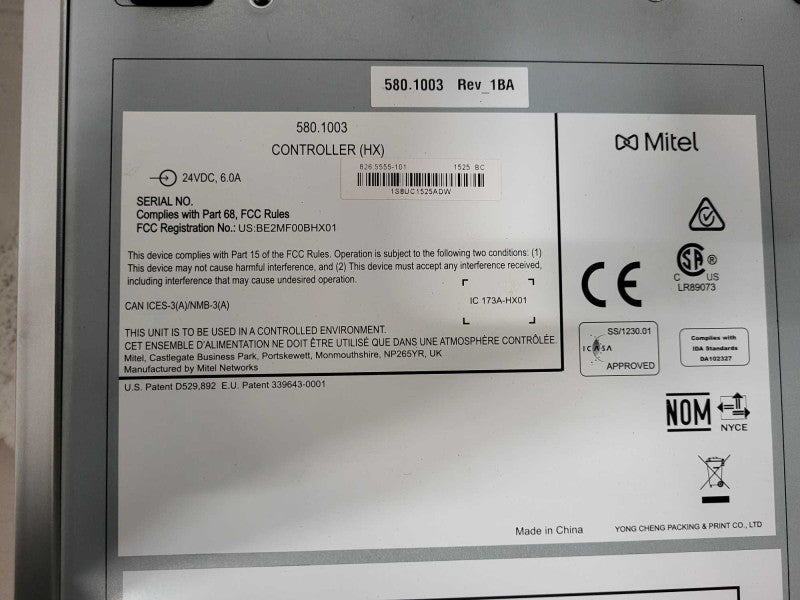 MITEL 580.1003 HX Controller Module Phone System Processor  $