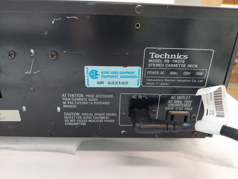 Technics Stereo Cassette Deck Model: RS-TR373