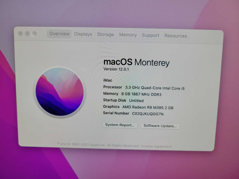 Apple iMac 27-Inch Retina 5K 2015 i5-6600 Radeon R9 M395  16GB RAM 2TB+126SSD !