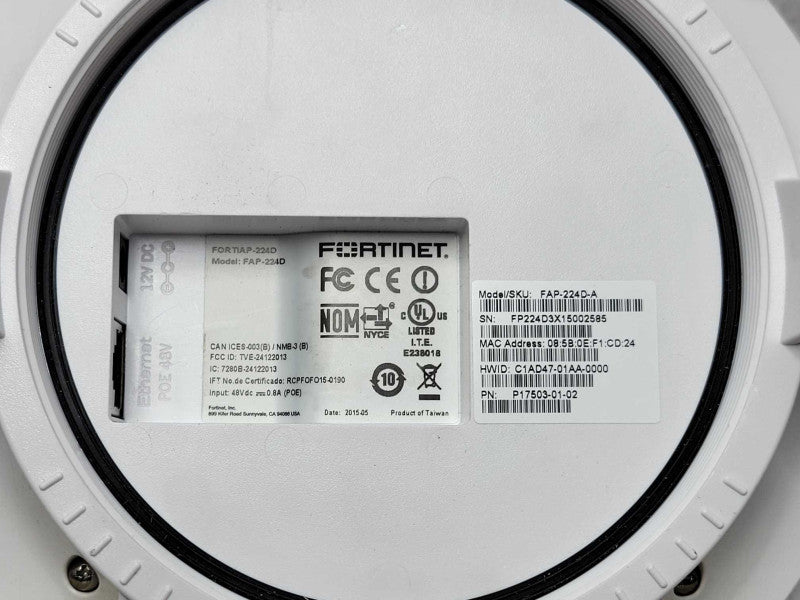 Fortinet FortiAP FAP-224D-A P17503-01-02 Wireless Access Point, READ _