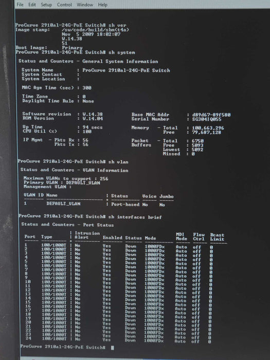 HP ProCurve 2910al-24G-PoE+ J9146A Gigabit PoE+ Switch  _