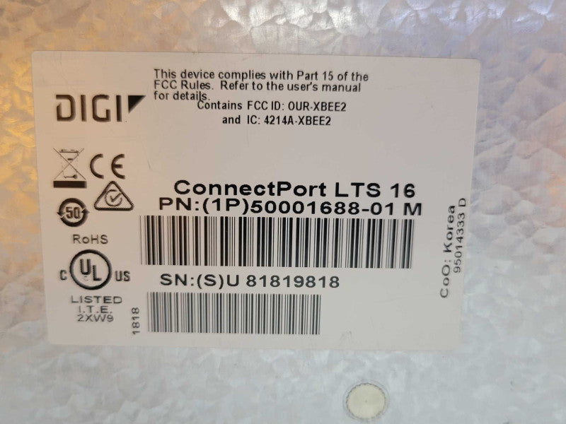 Digi Connectport LTS16 (1P)50001688-01 terminal Server, Factory Reset, READ _