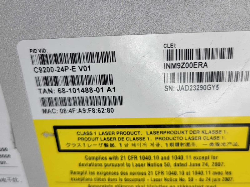 Cisco C9200-24P-E 20-Port Gig and 4x 10Gig PoE Switch w/ 1x PSU _