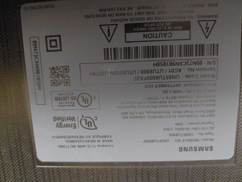 Samsung 55\\" 4K TV  Model: UN55TU8500