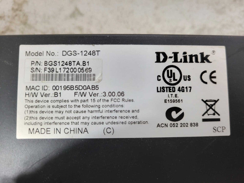 D-Link DGS-1248T Web Smart 48-Port 10/100/1000 + 4 Combo SFP Switch $