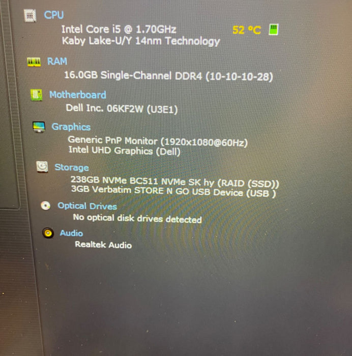 DELL LATITUDE 5410 Laptop Intel Core i5-10310U @ 1.70GHz 16 GB RAM 256 GB SSD