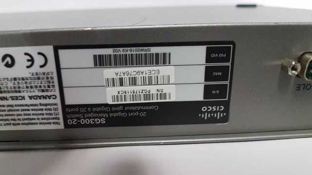 cisco SG300-20 20x port gigabit managed switch small business - fact reset #