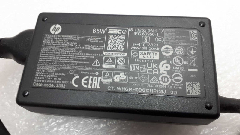 Genuine Original HP 65W 19.5V 3.3A Round Blue Thin Tip Power adaptor Q&