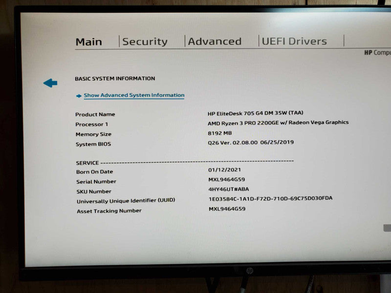 HP EliteDesk 705 G4 DM 35W - AMD Ryzen 3 Pro 2200GE w/ Radeon 8gb ddr4 (READ) Q