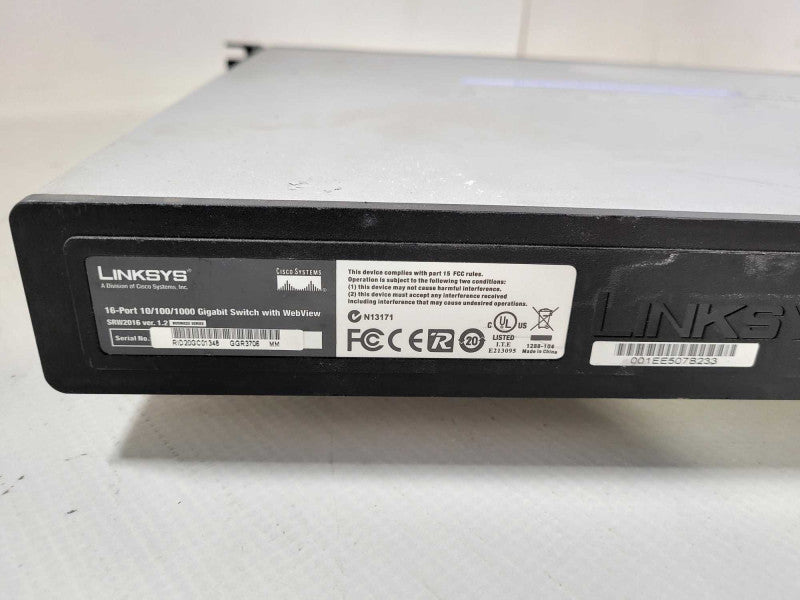 Linksys (Cisco) SRW2016 16 Port 10/100/1000 Gigabit Switch WebView $