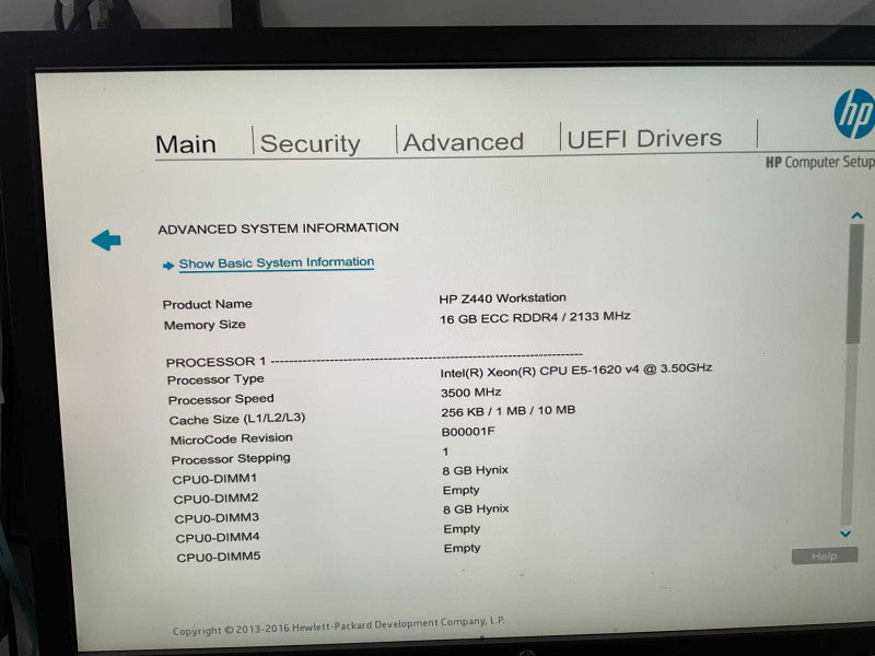 HP Z440 Workstation Intel Xeon E5-1620 v4 @3.50GHz 16GB RAM READ  -