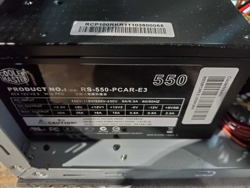 CoolerMaster Mid Tower case with 550W PSU