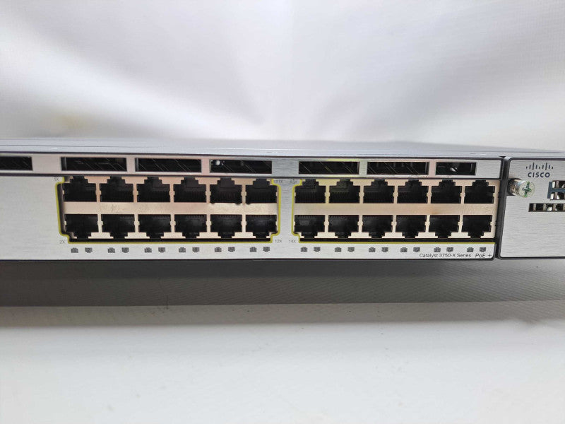 Cisco WS-C3750X-24P-S 24-Port PoE Gigabit Switch 1x C3KX-PWR-715WAC PSU Q)