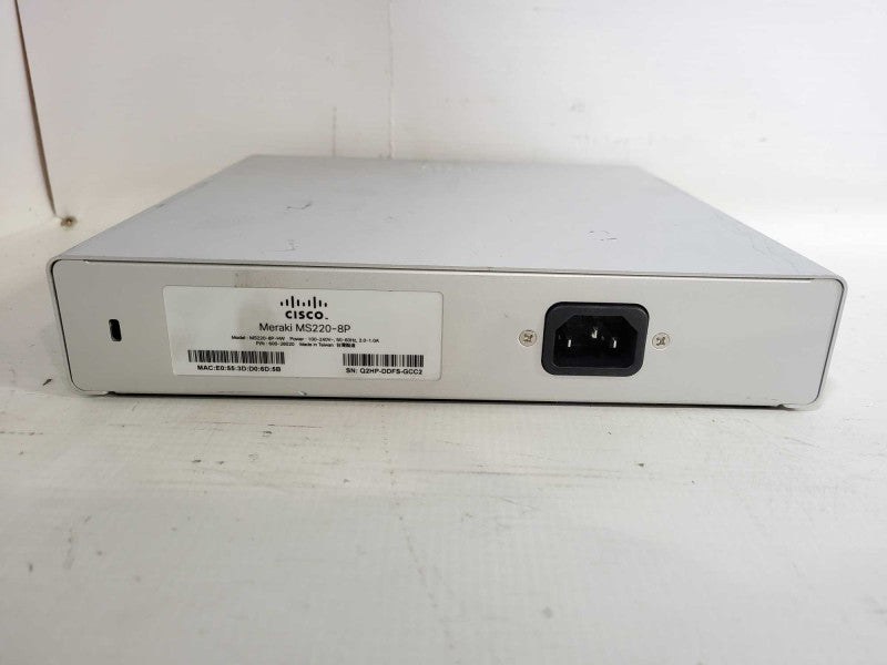 Cisco Meraki MS220-8P-HW 8 Port Ethernet Switch - UNCLAIMED $