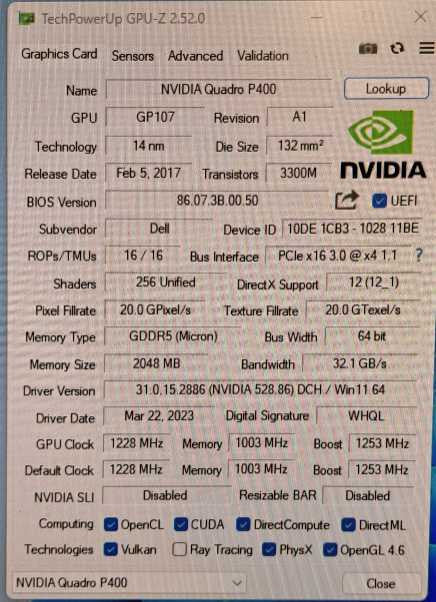 Nvidia Quadro P400 2GB GDDR5 3x Mini DisplayPorts GPU High Profile Q)