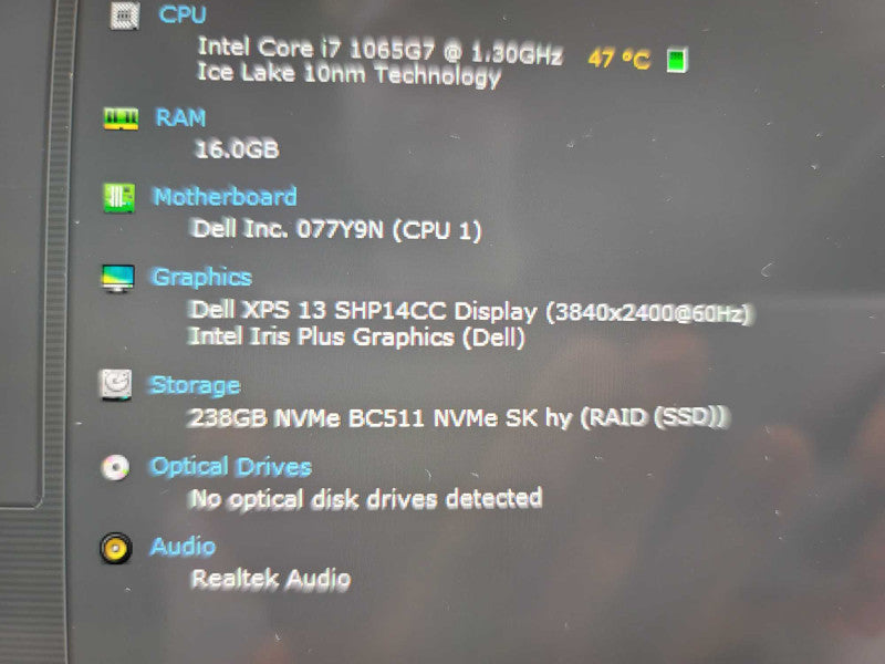 Dell XPS 13 9300 Touch-Screen i7-1065G7, 16GB DDR4, 256GB m.2 Î²