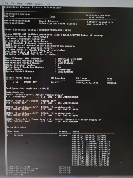 Cisco C9200-48P-E 48-Port Gig PoE+ Network Essentials Switch, 2x C9200-Stack )
