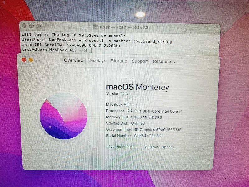 Apple Macbook Air 2015 13\\" Core i7-5650U @ 2.2GHz 8GB DDR3 120GB SSD (