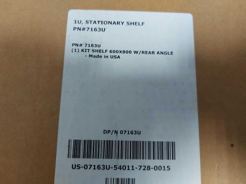 New in box Dell 1U Stationary Kit Shelf 600 x 800 W/ Rear Angle P/N: 7163U Q#
