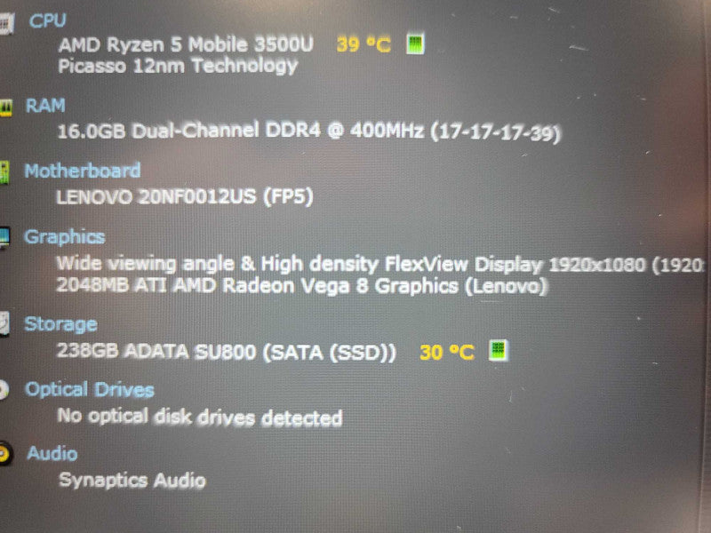 Lenovo ThinkPad E595 AMD Ryzen 5 3500U. 16GB DDR4, 2GB RADEON VEGA 8, 256GB  Î²