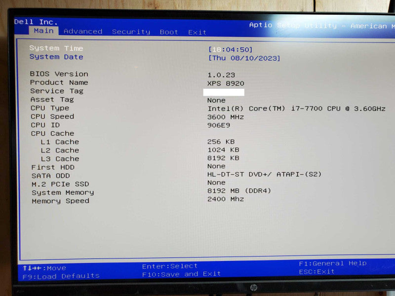 Dell XPS 8920 - Intel i7-7700 @ 3.60 GHZ 8GB DDR4, RX 560 2GB