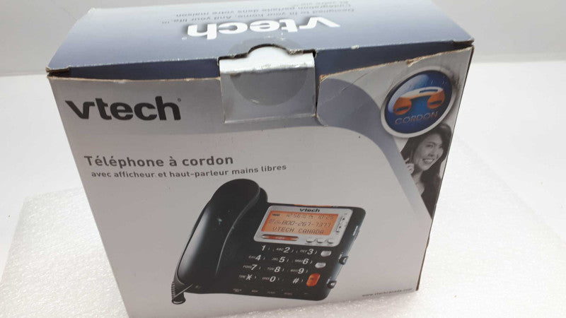 VTech CD1281 Corded Phone Caller ID Speakerphone function. Black Telephone &