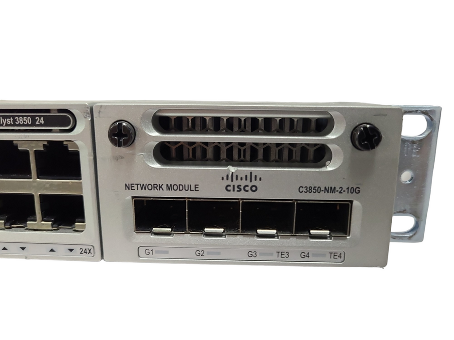 Cisco WS-C3850-24T-E 24-Port Gigabit Switch, 2x PSU, C3850-NM-2-10G