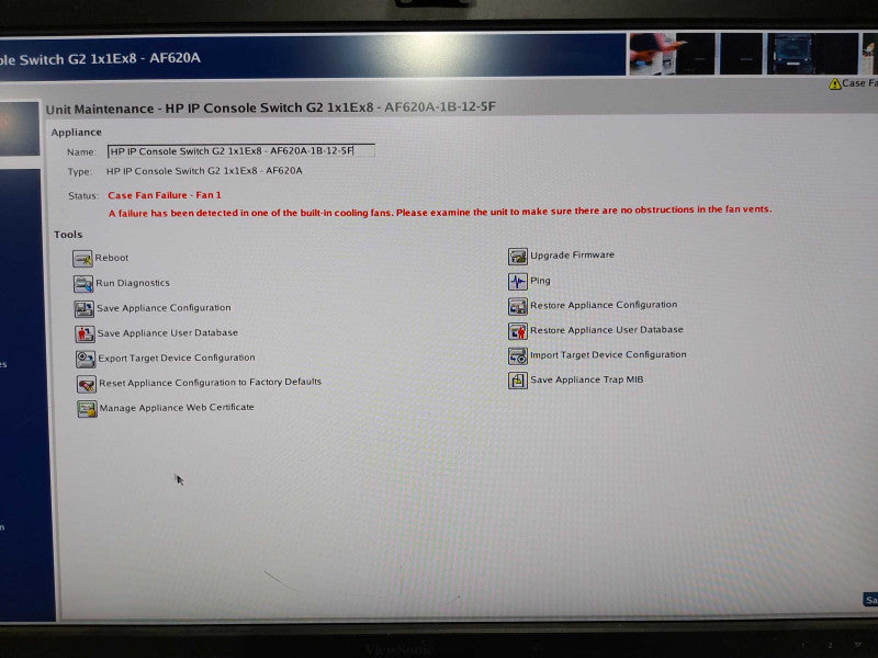 HP AF620A 1x1Ex8 KVM Console Switch 578714-001 580645-001 - Factory Reset #