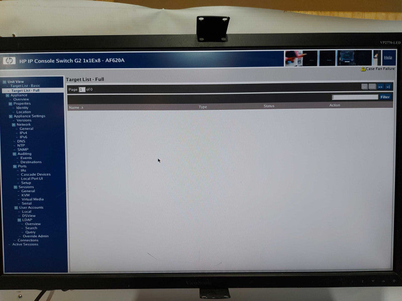 HP AF620A 1x1Ex8 KVM Console Switch 578714-001 580645-001 - Factory Reset #