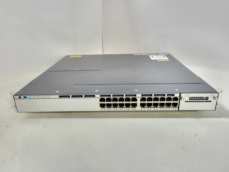 Cisco WS-C3750X-24P-S 24-Port PoE Gigabit Switch 1x C3KX-PWR-715WAC PSU Q $
