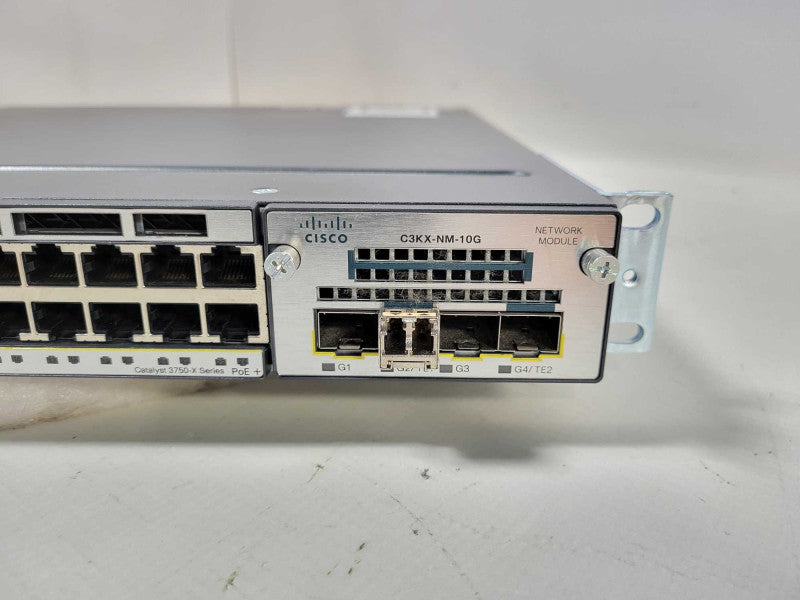 Cisco WS-C3750X-24T-L 24 Port 3750X Gigabit Switch 2x PSU + C3KX NM-10G $