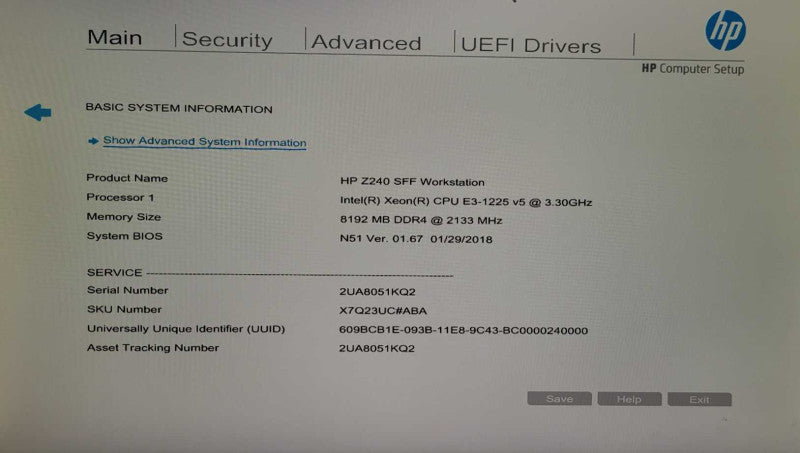 HP Z240 SFF - Xeon E3-1225 v5 | 8GB DDR4 | No HDD | DVD-ROM (READ)