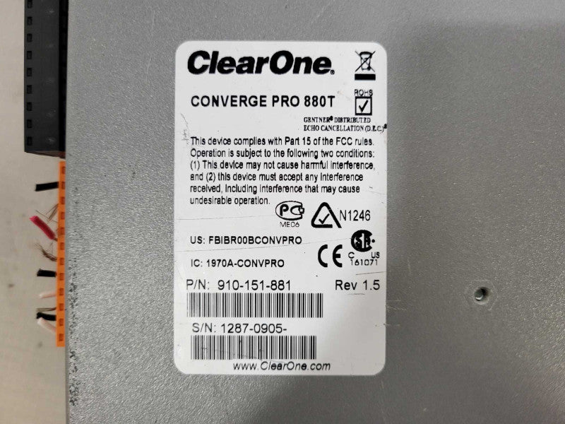 ClearOne Converge Pro 880T 910-151-881 Digital Audio Mixer Pro Conference System $