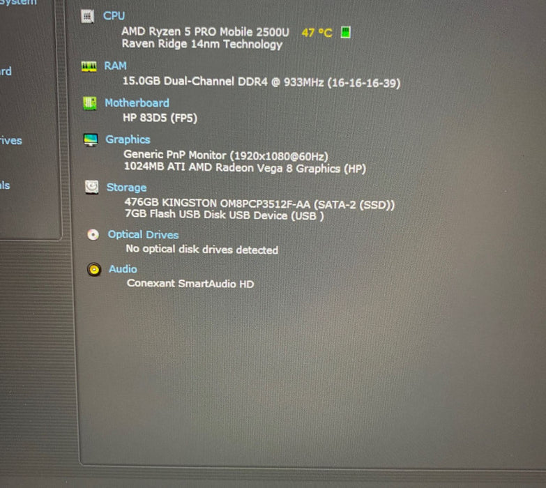 HP EliteBook 745 G5 AMD Ryzen 5 Pro Radeon VEGA 8 1024 MB 16GB RAM 512GB SSD