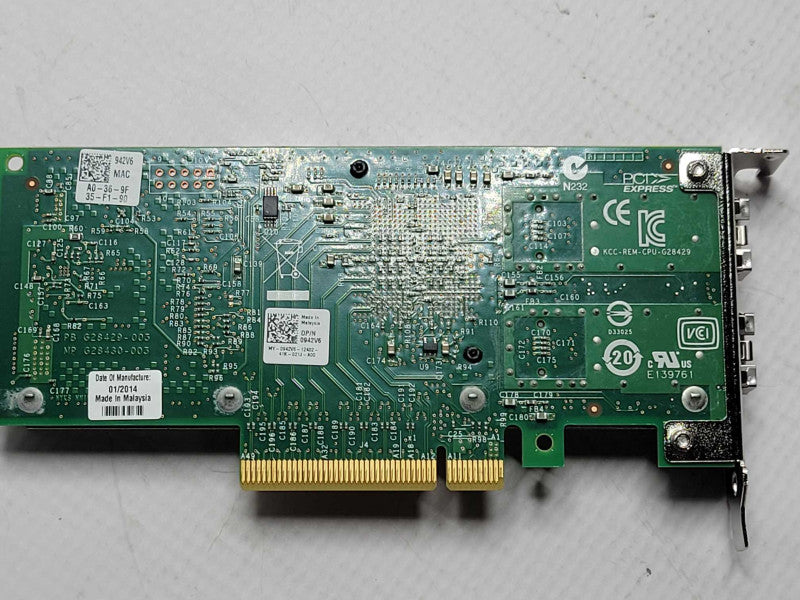 DELL Intel X520-DA2 X520 10Gb SFP+ Network Adapter 0942V6, LP Q_