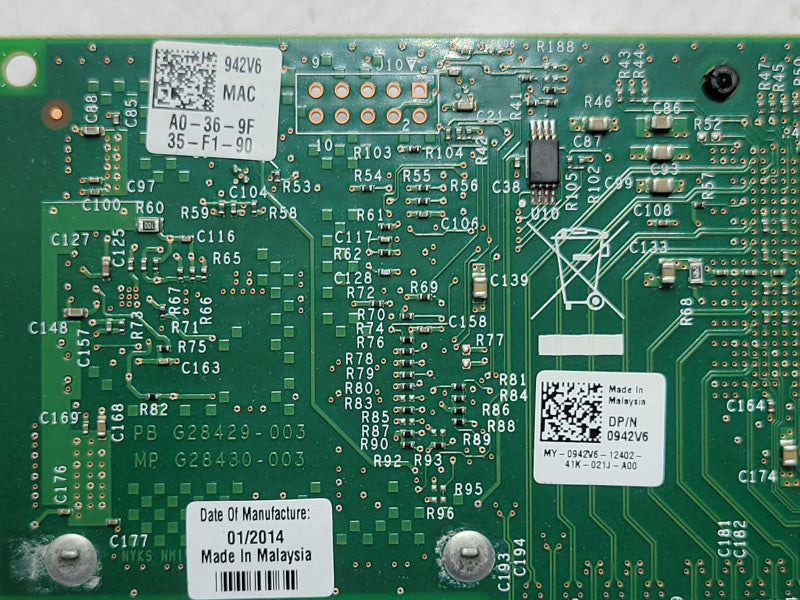 DELL Intel X520-DA2 X520 10Gb SFP+ Network Adapter 0942V6, LP Q_