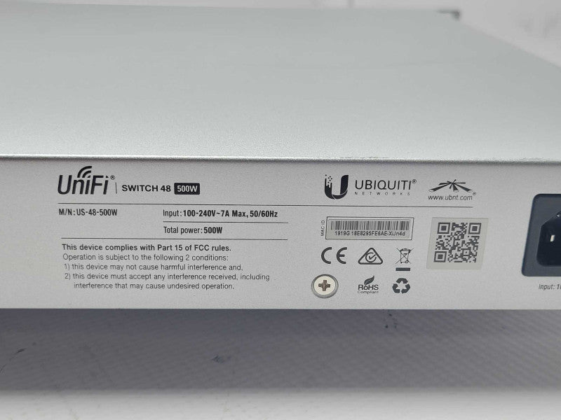 UniFi 48-Port Rack-Mountable Switch US-48-500W - Not Booting READ _