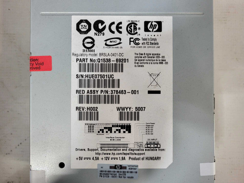 HP 973605-101 ULTRIUM 960 LTO3 LVD MSL6000 Tape Drive BRSLA-0401-DC $