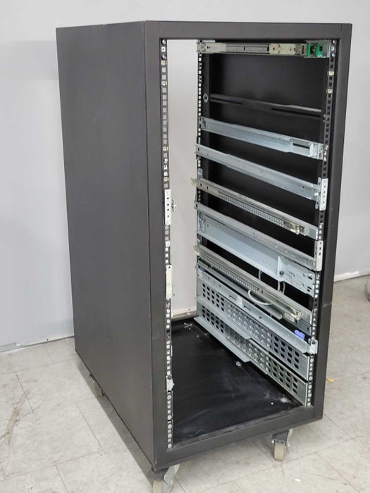 24U Server Rack with 22.5\\"x30\\"x45.7\\" (WxDxH), No Doors, READ _