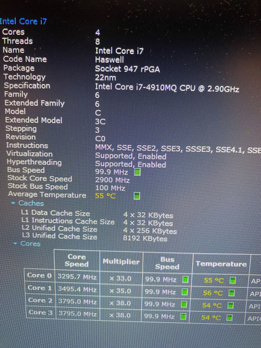 DELL PRECISION M6800 Mobile Workstation i7-4910QM QUADRO K4100M 4GB 16GB RAM
