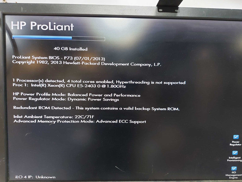 HP Proliant DL360e Gen8 Xeon E5-2403 @ 1.80ghz / 40gb ram / H220i Ctrl #